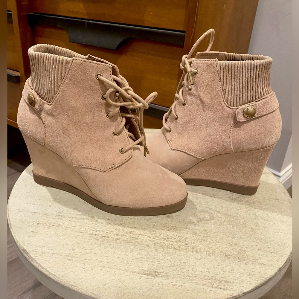 Michael Kors Suede Ankle Lace-Up Bootie